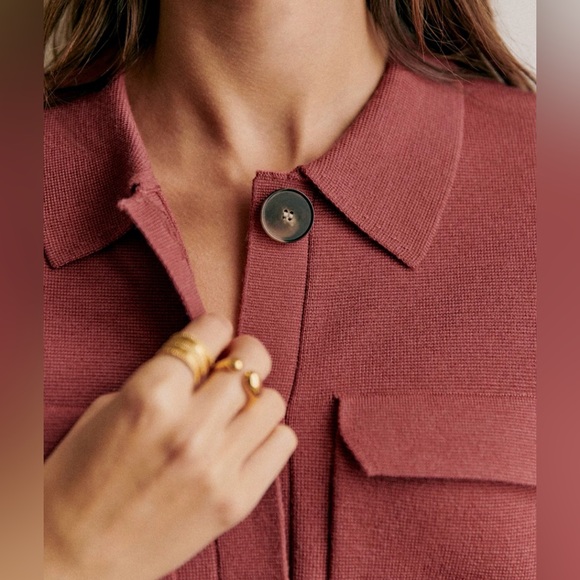 SOLD Sezane Betty Cardigan Rosewood - Picture 3 of 8